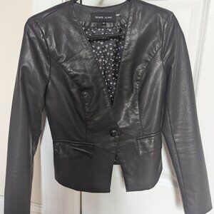 Black Faux Leather Blazer (XS)
